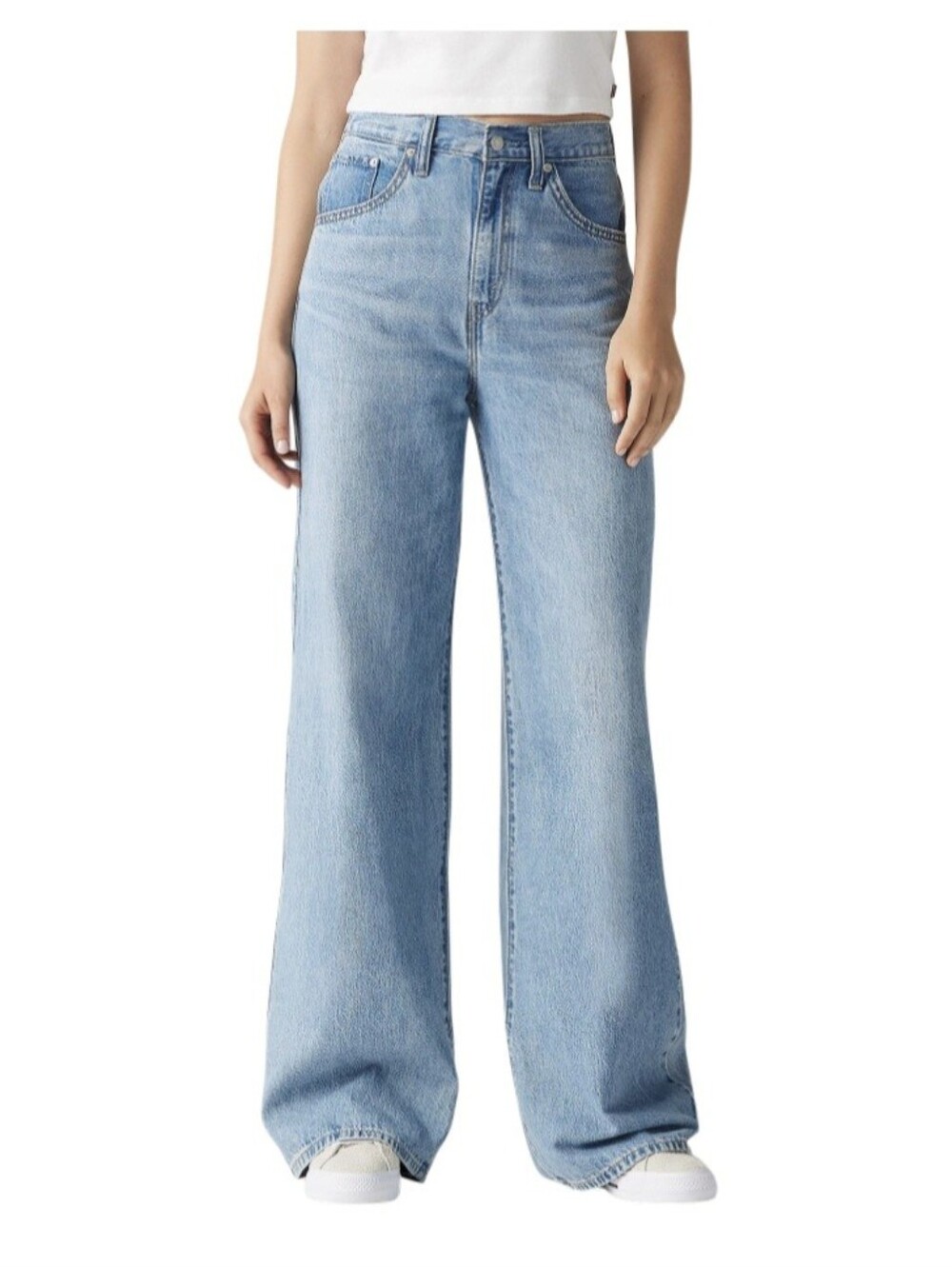 Levis Cinch Waist Baggy Lightwash Denim Jeans Size 25